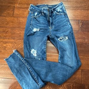 American eagle skinny ripped jeans